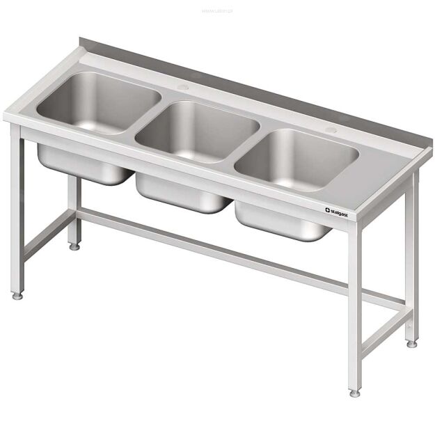 Stół ze zlewem 3-kom.(L),bez półki 1700x600x850 mm 981126170