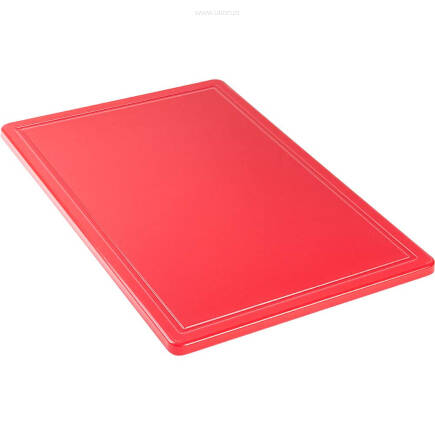 Deska do krojenia,  czerwona, HACCP, 600x400x18 mm 341631