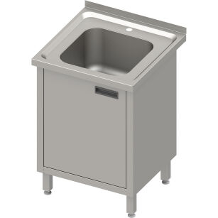 Stół ze zlewem 1-kom.,drzwi skrzydłowe 500x700x850 mm, blat tłoczony 983857050