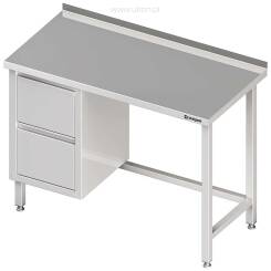Stół przyścienny z blokiem dwóch szuflad (L),bez półki 1500x700x850 mm 980247150
