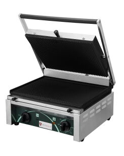 Grill elektryczny kontaktowy panini RN101-A | 2 płyty ryflowane RN101-A