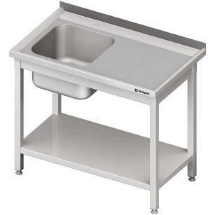 Stół ze zlewem 1-kom.(L),z półką 900x700x850 mm skręcany 980707090