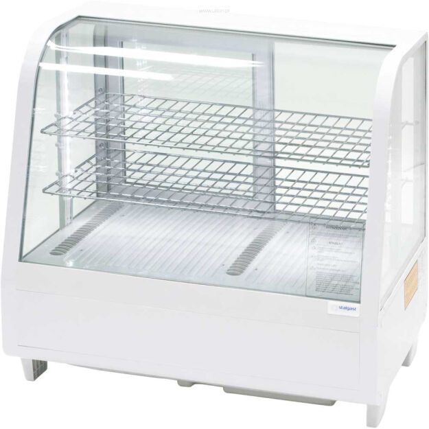 Witryna ekspozycyjna 100 l biała oświetlenie LED 852103