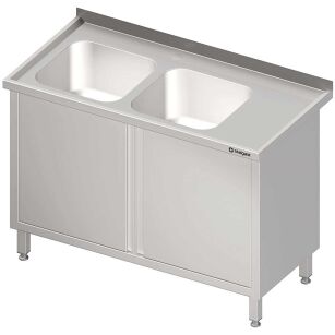 Stół ze zlewem 2-kom.(L),drzwi skrzydłowe 1500x700x850 mm 980887150