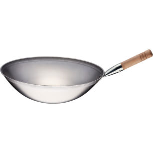 Patelnia wok, stal satynowana, O 400 mm 037400