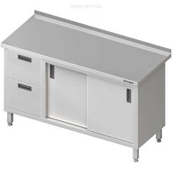 Stół przyścienny z blokiem dwóch szuflad (L),drzwi suwane 1900x700x850 mm 980347190