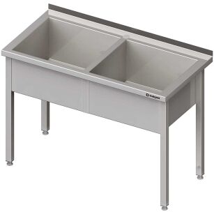 Stół z basenem 2-komorowym spawany 1600x700x850 mm h=300 mm 981377160
