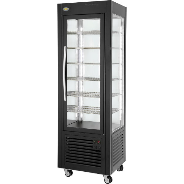 Witryna chłodnicza, cukiernicza, oświetlenie LED, czarna, V 360 l 777451