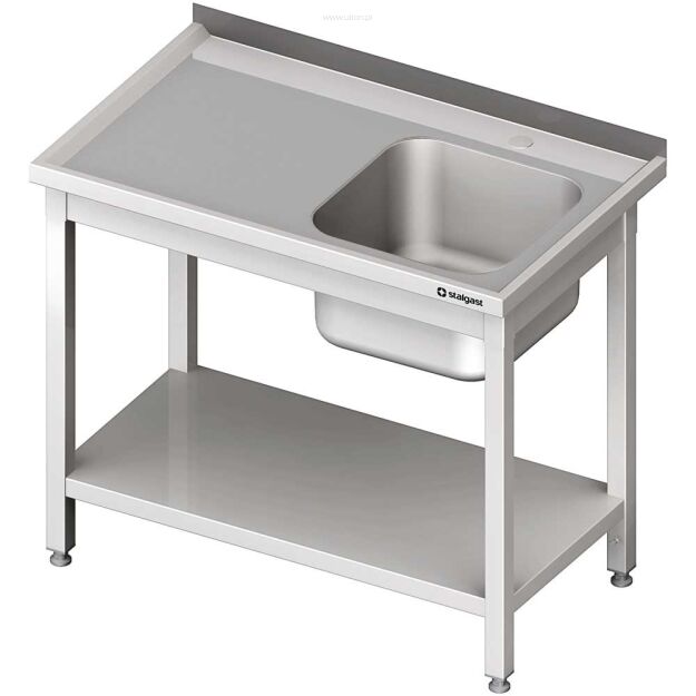 Stół ze zlewem 1-kom.(P),z półką 900x700x850 mm skręcany 980697090
