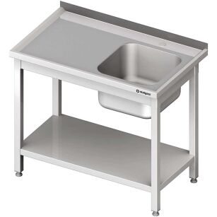 Stół ze zlewem 1-kom.(P),z półką 900x700x850 mm skręcany 980697090