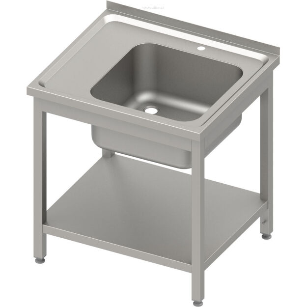 Stół ze zlewem 1-kom.(P),z półką 800x700x850 mm skręcany, blat tłoczony 983147080