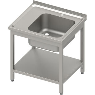 Stół ze zlewem 1-kom.(P),z półką 800x700x850 mm skręcany, blat tłoczony 983147080