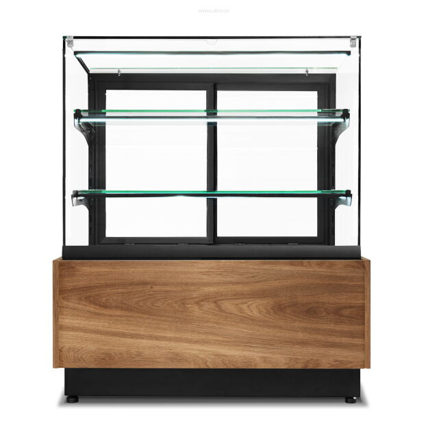 Witryna cukiernicza chłodnicza Dolce Visione Premium Breve 1300 | podświetlany cokół | wersja obniżona | 1300x690x1110+/-10 mm DOLCE VISIONE BREVE 1300 W5