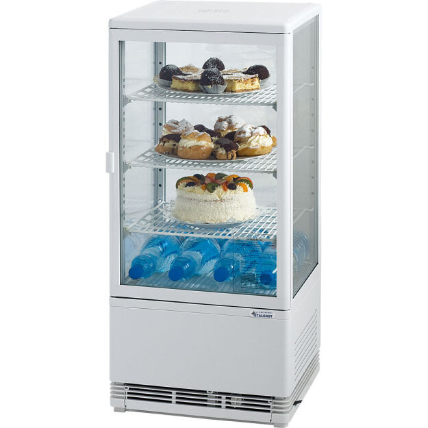 Witryna ekspozycyjna biała, oświetlenie LED, V 78 l 852170