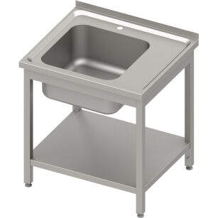 Stół ze zlewem 1-kom.(L),z półką 800x700x850 mm spawany, blat tłoczony 983157080S