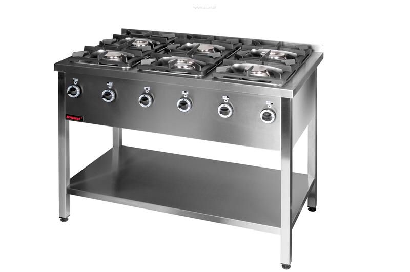 Kuchnia gazowa 6 palnikowa na podstawie otwartej 000.KG-6M