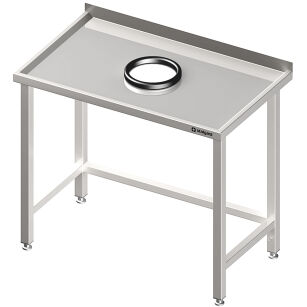 Stół przyścienny bez półki 900x700x850 mm, z otworem po prawej spawany 980927090