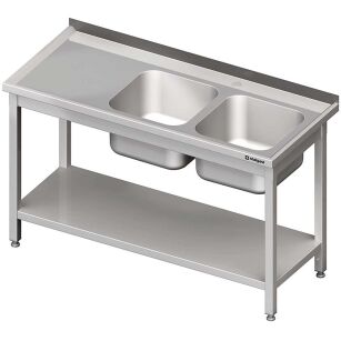 Stół ze zlewem 2-kom.(P),z półką 1800x700x850 mm spawany 980827180S